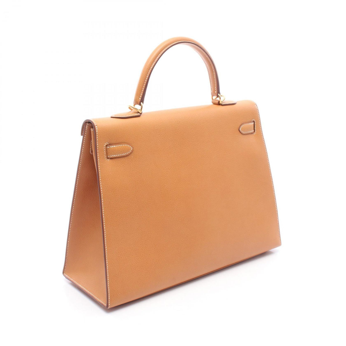 HERMES Kelly 35 (External Stitching) 2-Way HandbagNatural Natural Brown leather Vache leather Rieju 2101219908908