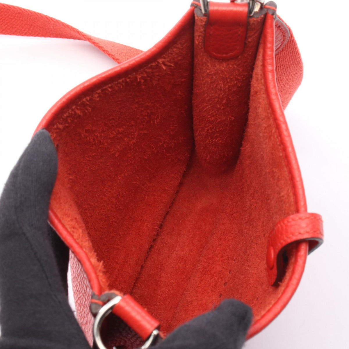 HERMES EvelyneTPM Shoulder BagRouge coeur Rouge coeur Red Taurillon Clemence leather Taurillon Clemence 2101219909813