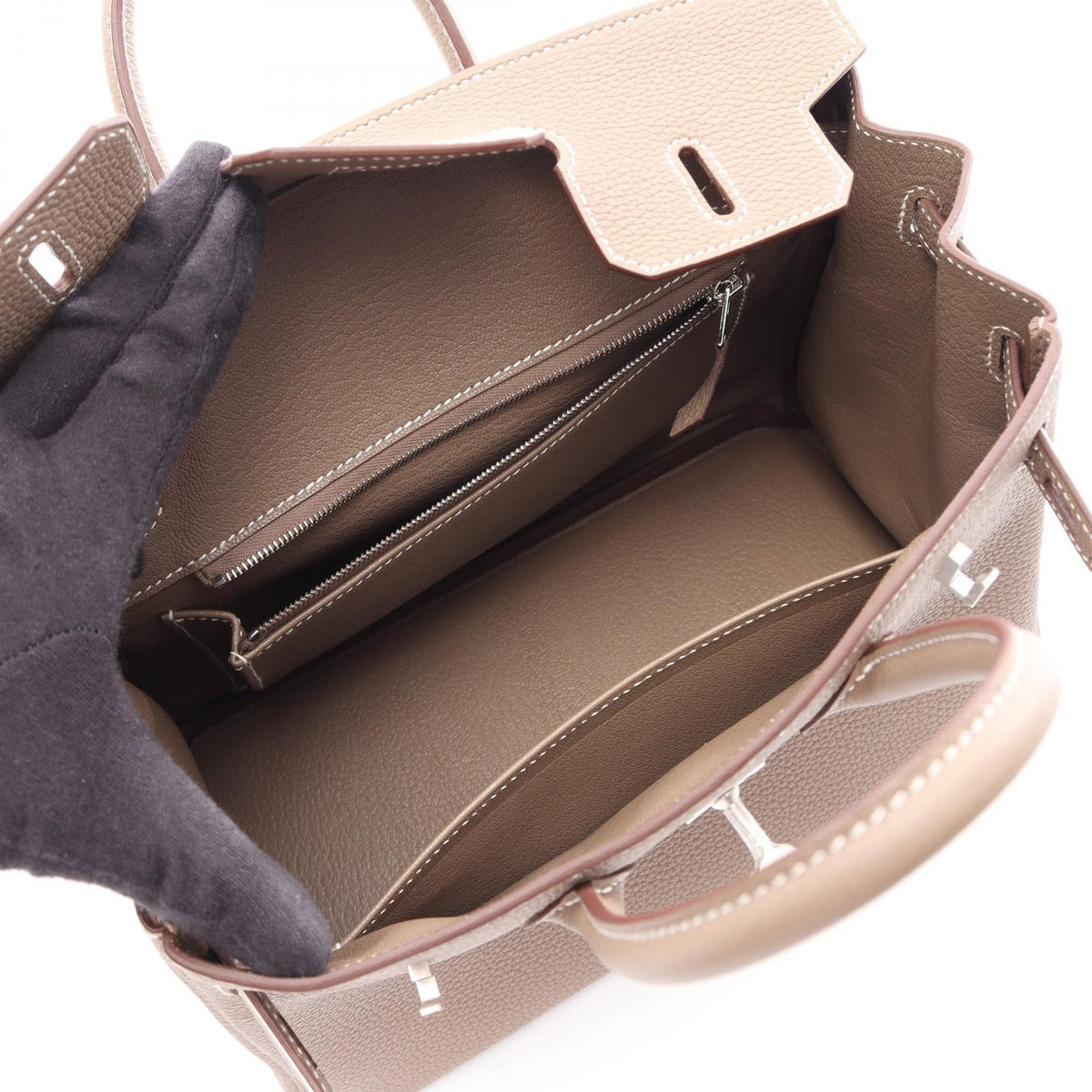 HERMES Birkin 25 Etoupe Gray HandbagEtoupe Grey Etoupe Grey Gray Togo leather leather 2104102512497