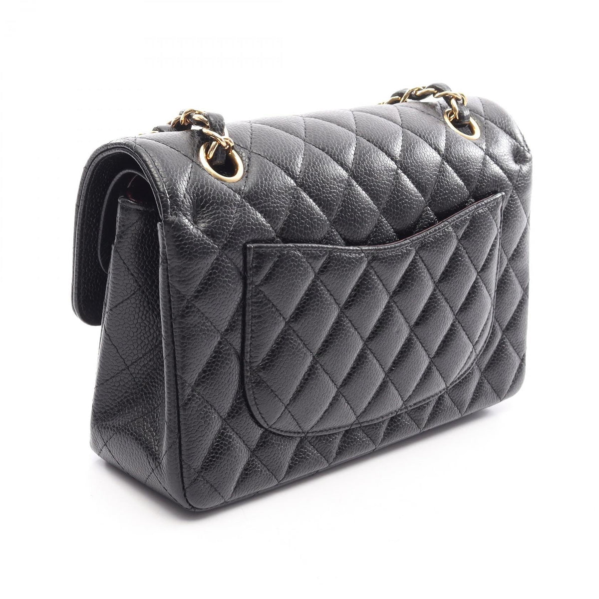CHANEL Black Matelasse W flap Grained Calfskin leather A01113 2120300051293