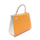 HERMES Kelly 25 2WAY HandbagMoutarde Moutarde Orange/Gray Chevre leather Chevre 2120300051347