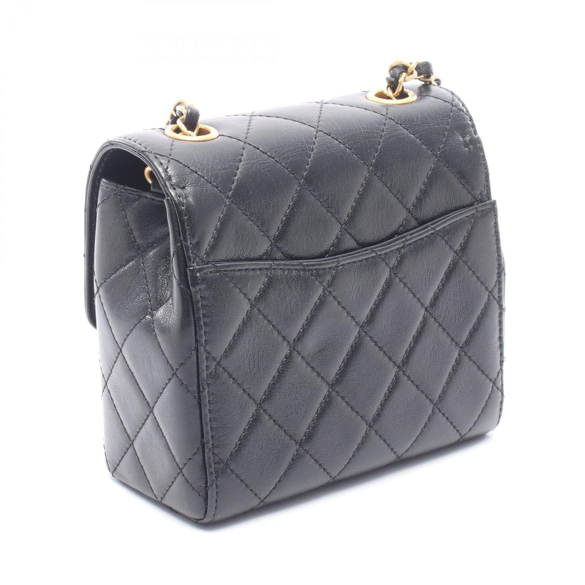 CHANEL Black Matelasse small flap leather 2106800631258