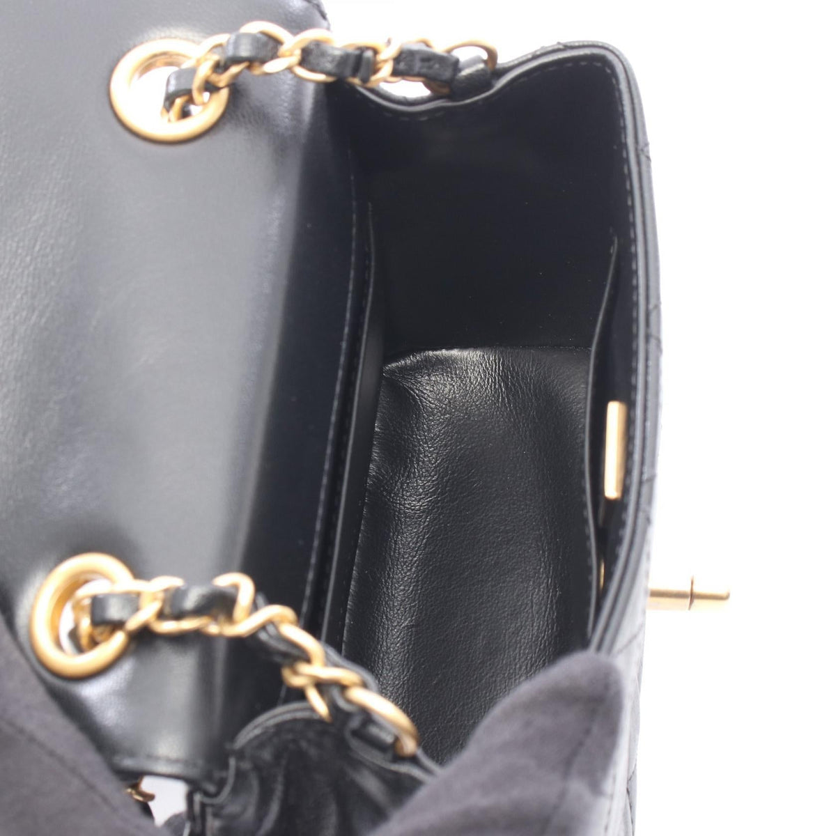 CHANEL Black Matelasse small flap leather 2106800631258