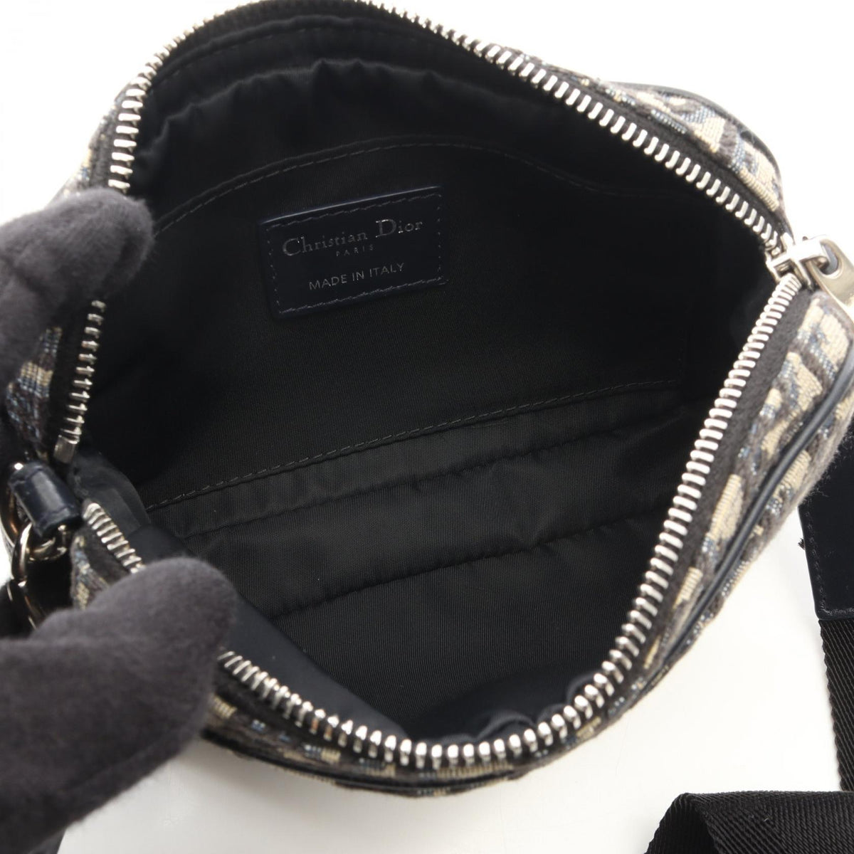 Dior Kids' Multifunction Bag, Small, Oblique Jacquard Shoulder Bag Navy/Beige canvas�leather M9908PTZD_M928 2101219902517