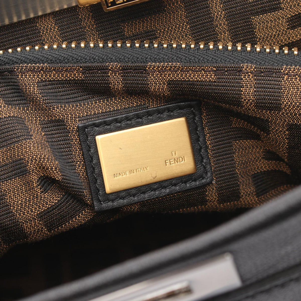 FENDI Peekaboo Large 2WAY Handbag Black leather 8BN210 2101219902807