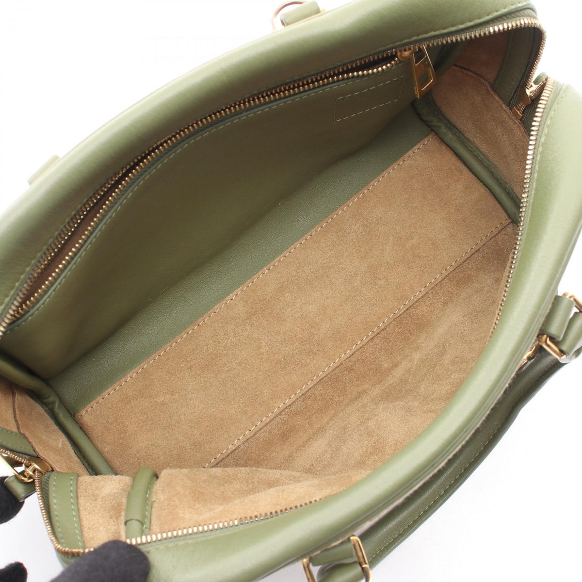 LOEWE Amazon 23 Repeat 2WAY Handbag Khaki/White canvas leather 2101219902821
