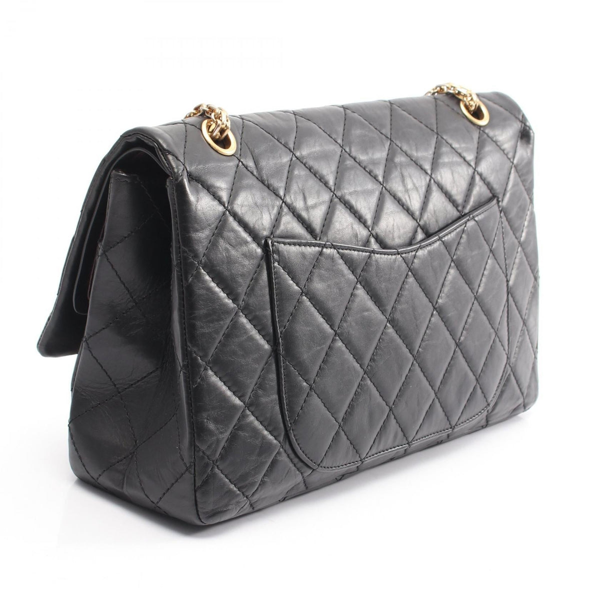 CHANEL Black 2.55 Matelasse Maxi W Flap Calfskin (cowhide) 2101219904641