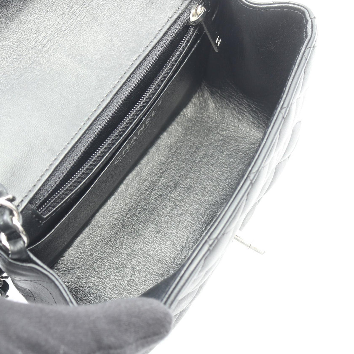 CHANEL Black Mini Matelasse Lambskin (sheep leather) 2120300051095