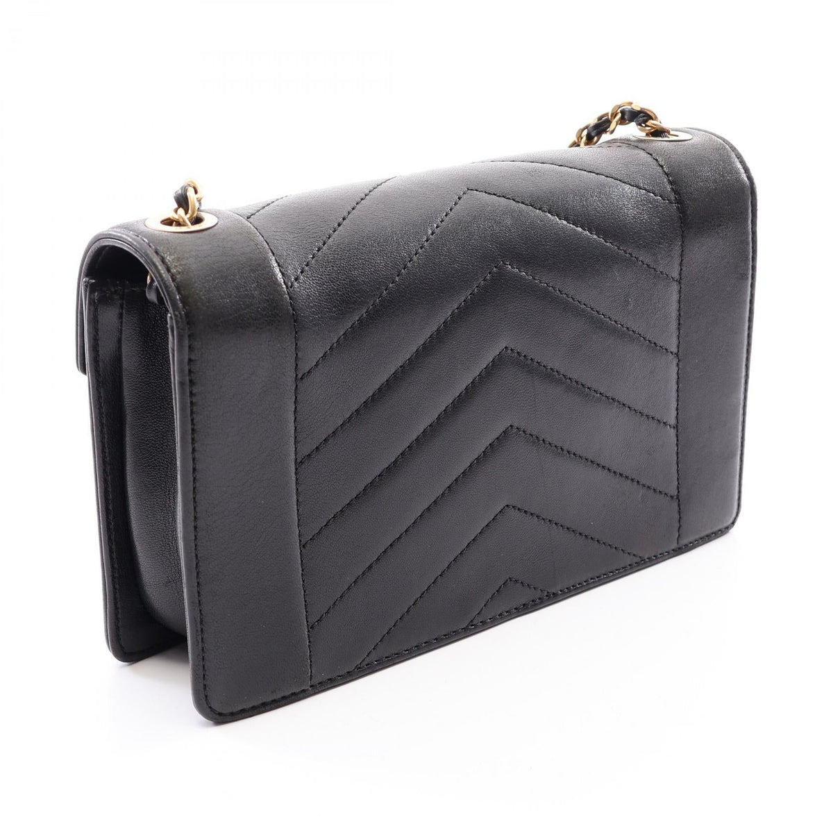 CHANEL Black V-stitch Mini Lambskin (sheep leather) 2101219889429