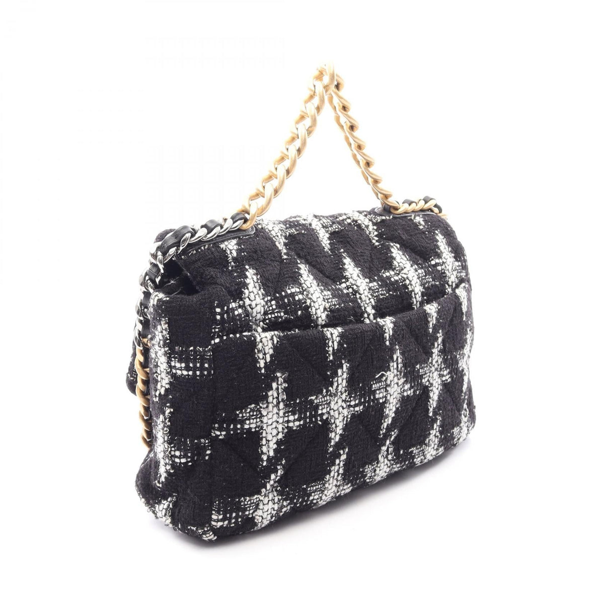 CHANEL Black/White 19 dix-neuf 19 Matelasse Combination Metal Fittings 2WAY Fabric�leather AS1161 2101219889528