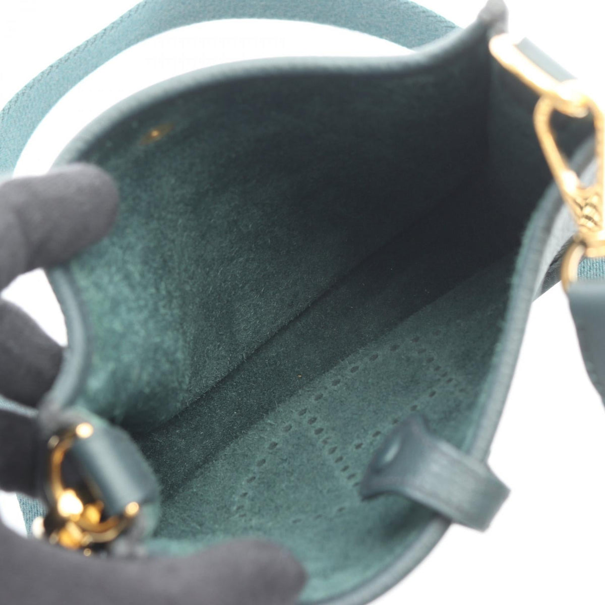 HERMES EvelyneTPM Amazon Vert cypres Shoulder BagVert cypres Vert cypres Green Taurillon Clemence leather 2120300051163