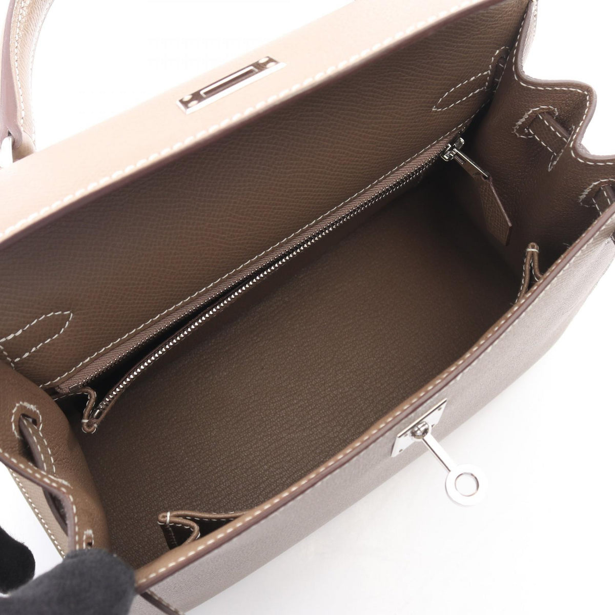 HERMES Kelly 25 (External Stitching) 2-Way HandbagEtoupe Grey Etoupe Grey Gray Epsom leather Epsom 2101219888033