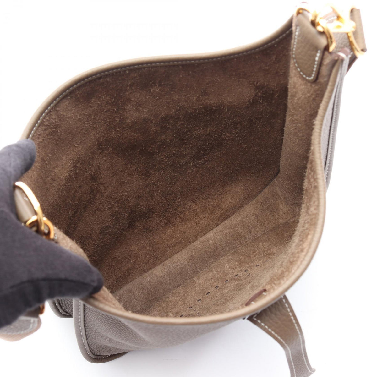 HERMES Evelyne 3 Troyes PM Shoulder BagEtoupe Grey Etoupe Grey Gray Taurillon Clemence leather Taurillon Clemence 2101219887821