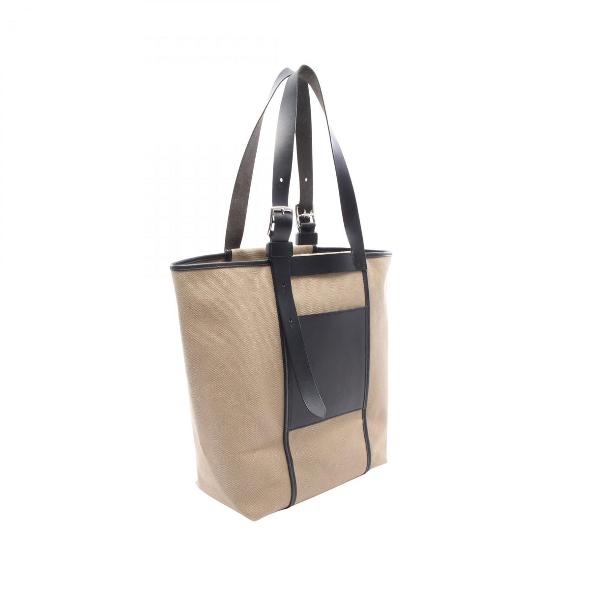 HERMES Etriviere Pocket 27 Tote Bag Khaki/Black Towargo eran leather canvas 2101219888002