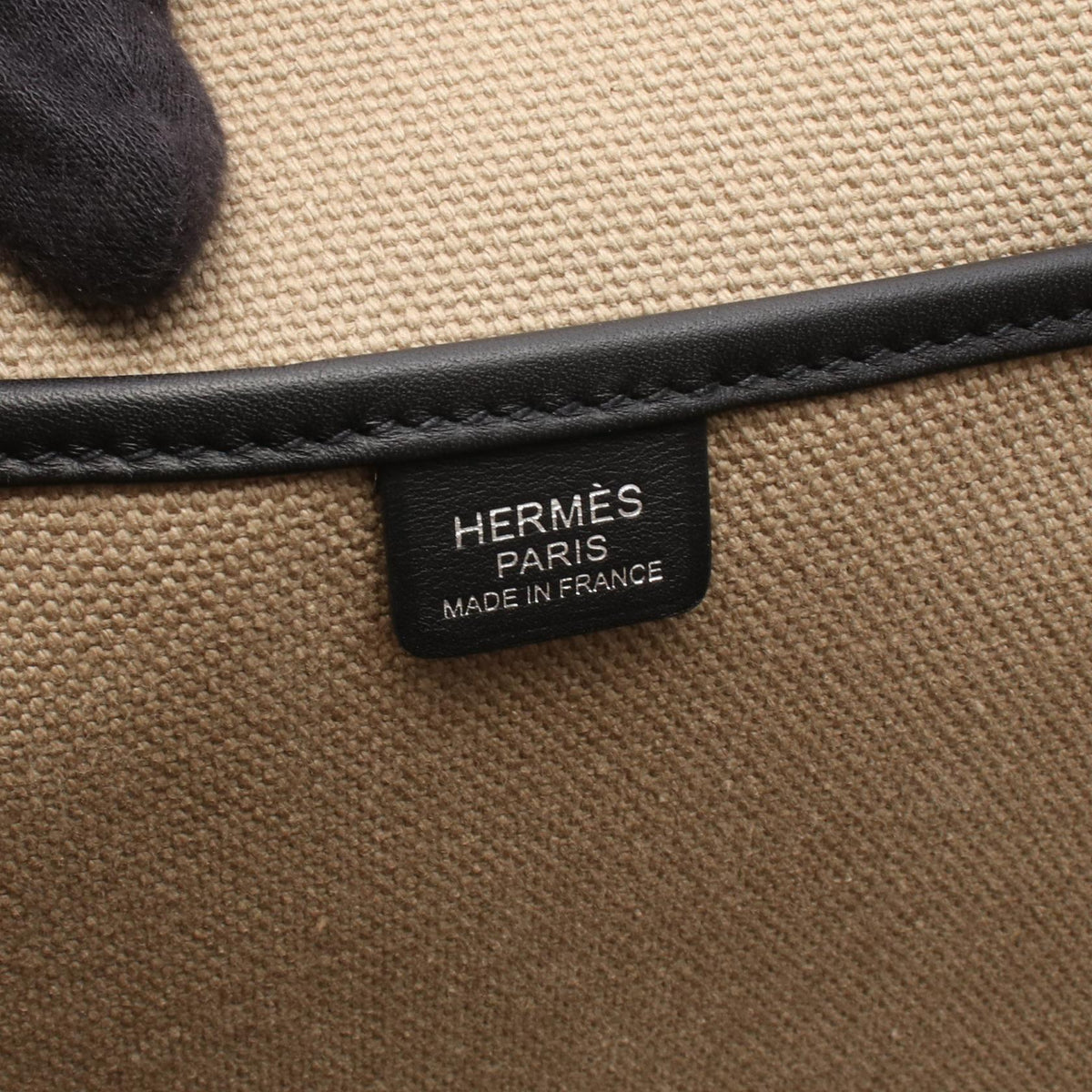 HERMES Etriviere Pocket 27 Tote Bag Khaki/Black Towargo eran leather canvas 2101219888002