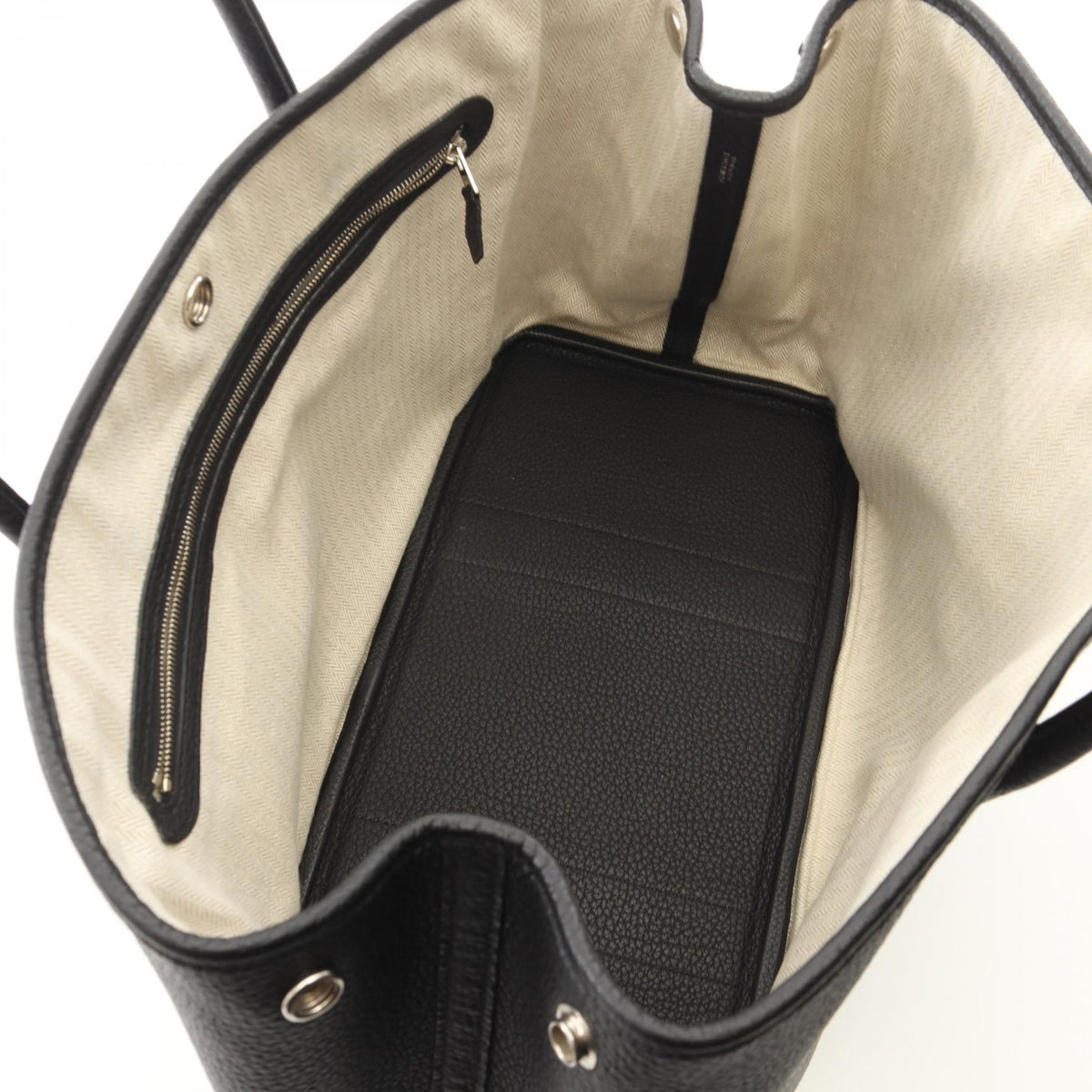 HERMES Garden party PM Tote Bag Black Negonda leather leather 2101219888255