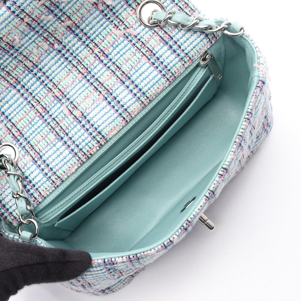 CHANEL Green/Multicolor Mini Matelasse 20 Fabric 2101219888675