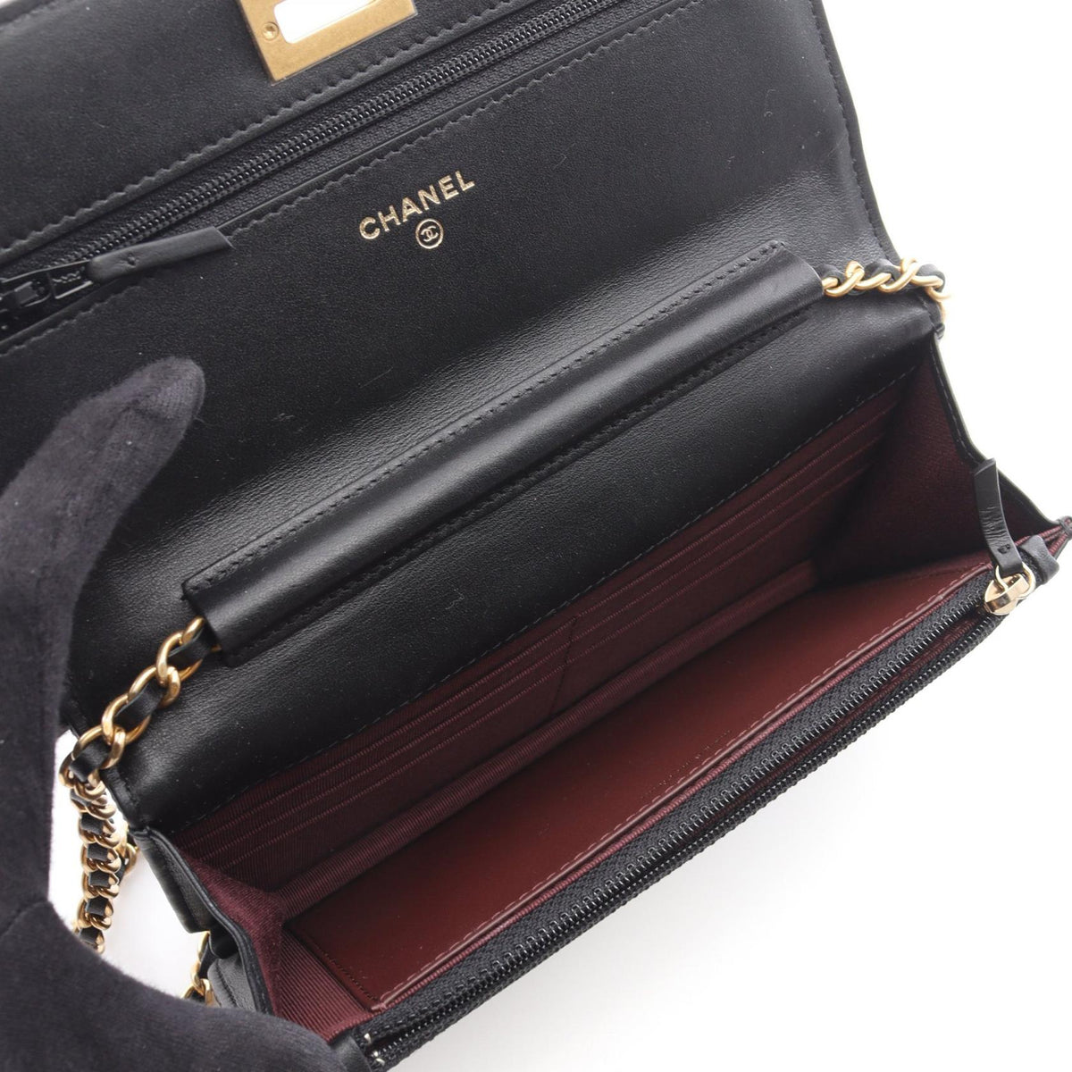 CHANEL Black Matelasse 2.55 Icon Charm Lambskin (sheep leather) A80834 2106800631029