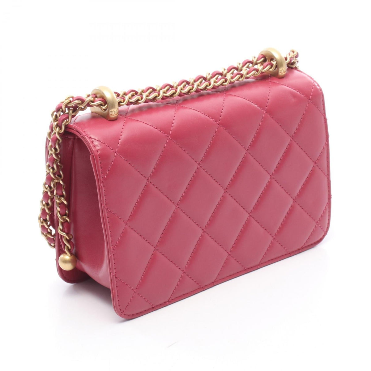 CHANEL Pink Matelasse small flap leather AS2649 2106800631050