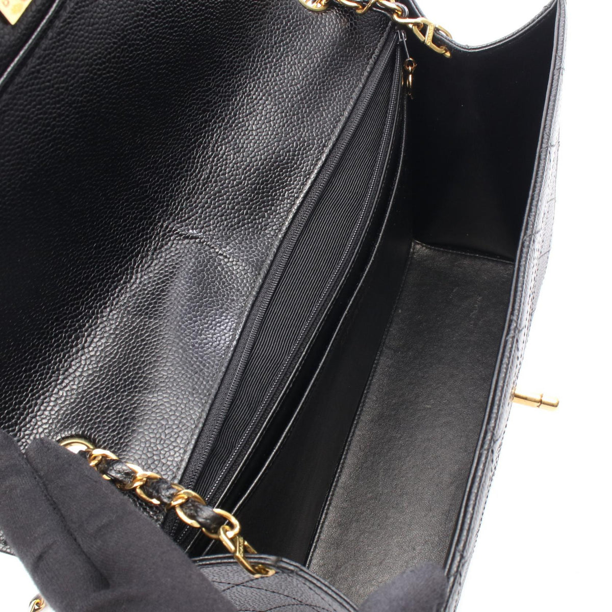 CHANEL Black Deca Matelasse 30 single flap Calfskin (cowhide) 2101219887357