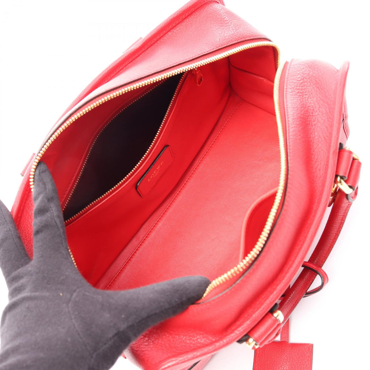 LOEWE Americana 28 Handbag Red leather 2101219887524