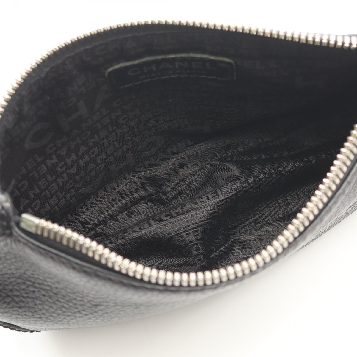 CHANEL Black Logo fringe leather 2101219887562