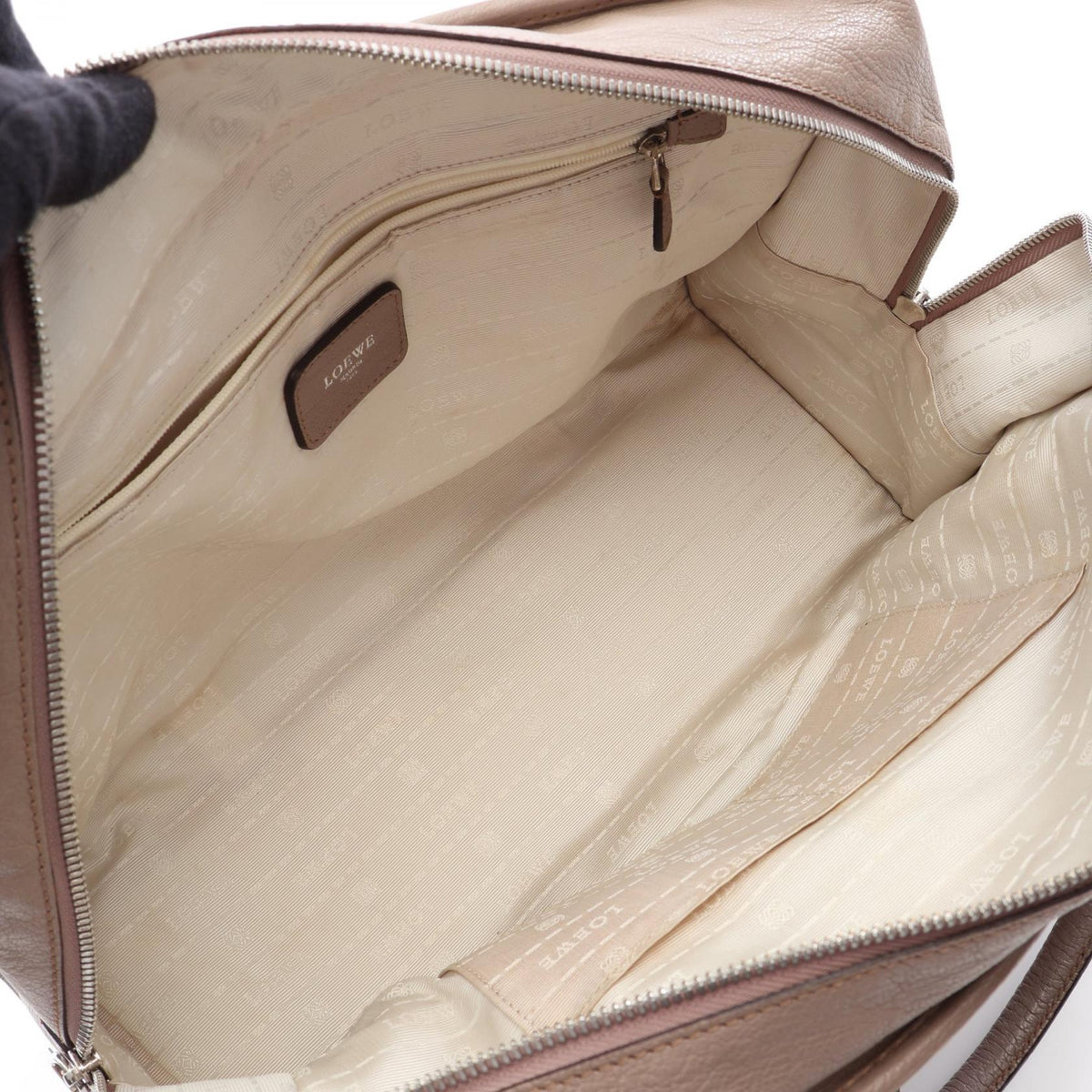 LOEWE Amazona 36 Handbag Beige leather 2101219885582
