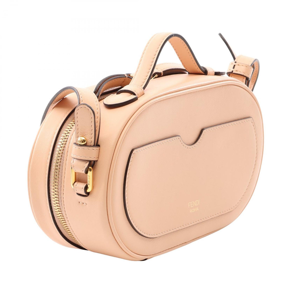 FENDI Aurock Small Camera Bag Handbag Pink leather 8BS058 2101219886169