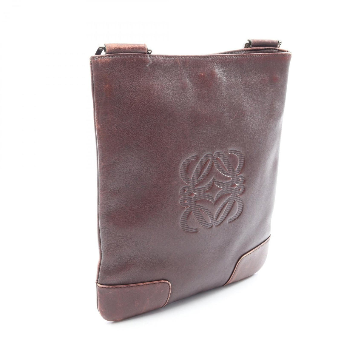 LOEWE anagram Shoulder Bag Brown leather 2120800028498