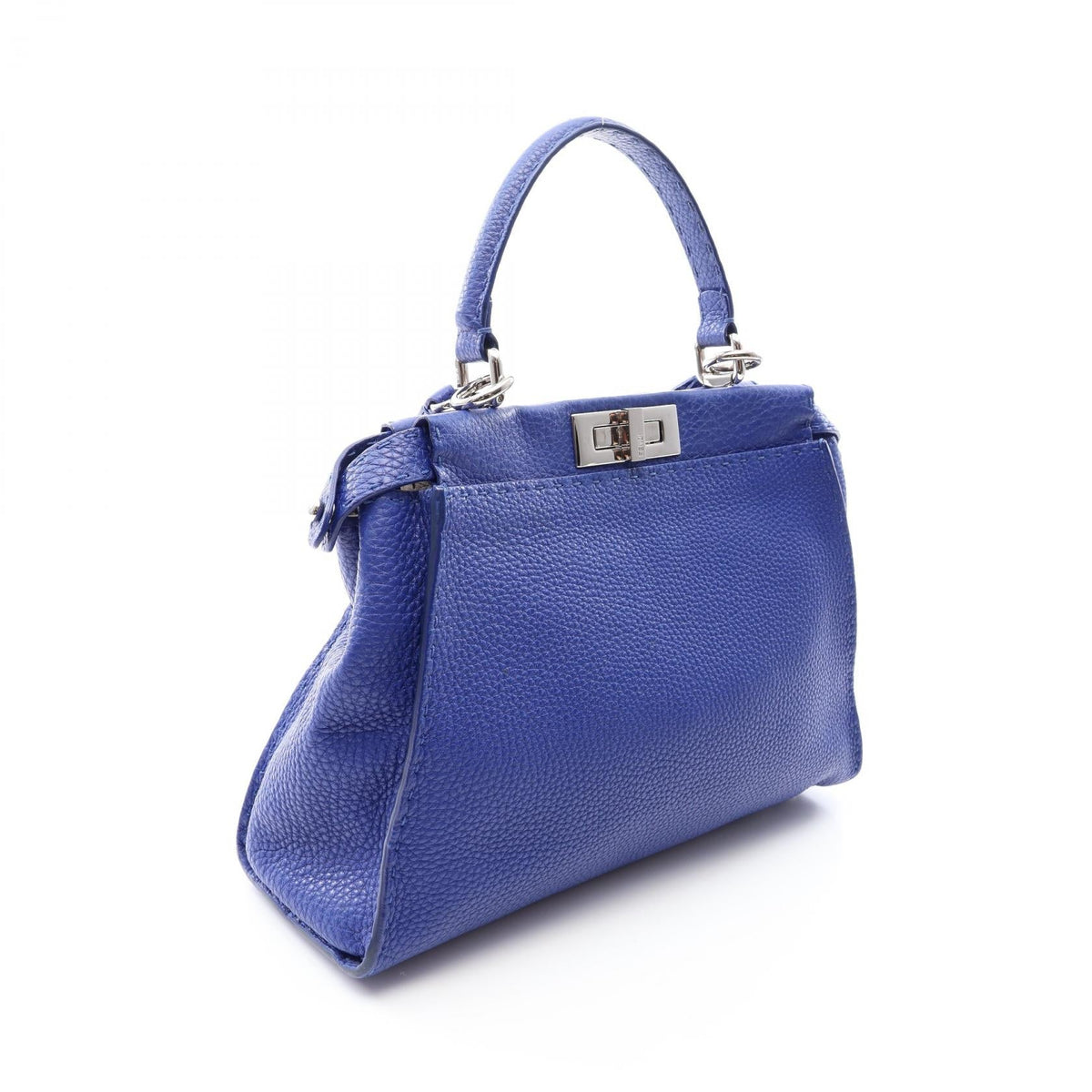 FENDI Selleria Peekaboo Regular 2WAY Handbag Blue leather 8BN226 2101219879307