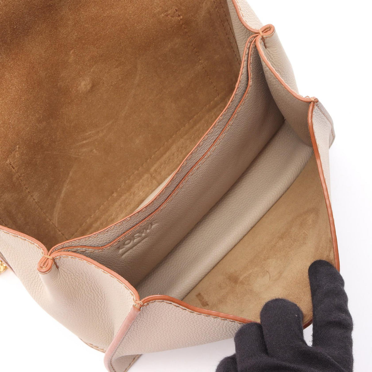 LOEWE Barcelona Soft 2WAY Shoulder Bag Beige leather 2101219879673