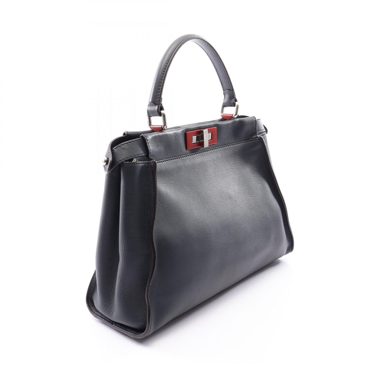 FENDI Peekaboo Regular 2WAY Handbag Navy leather 8BN290 2101219879642