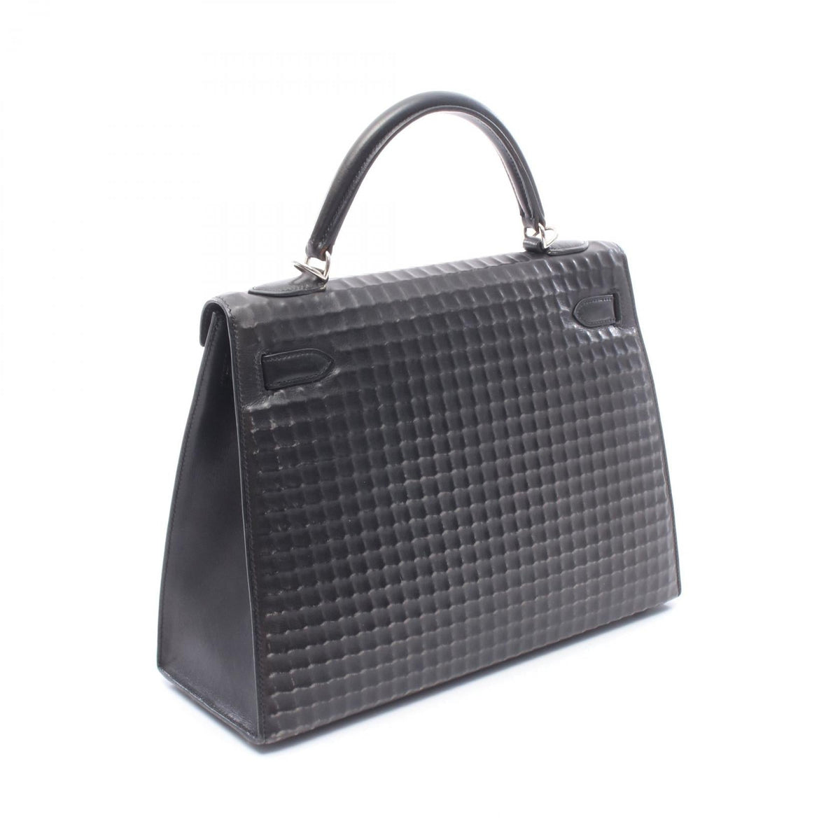 HERMES Kelly 32 outer stitch 2WAY Handbag Black leather Dwich 2118700088797
