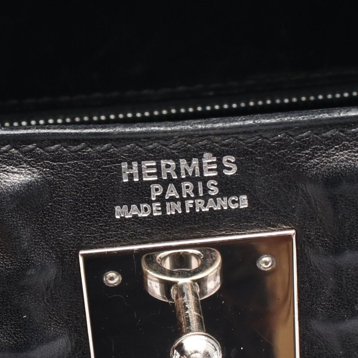 HERMES Kelly 32 outer stitch 2WAY Handbag Black leather Dwich 2118700088797