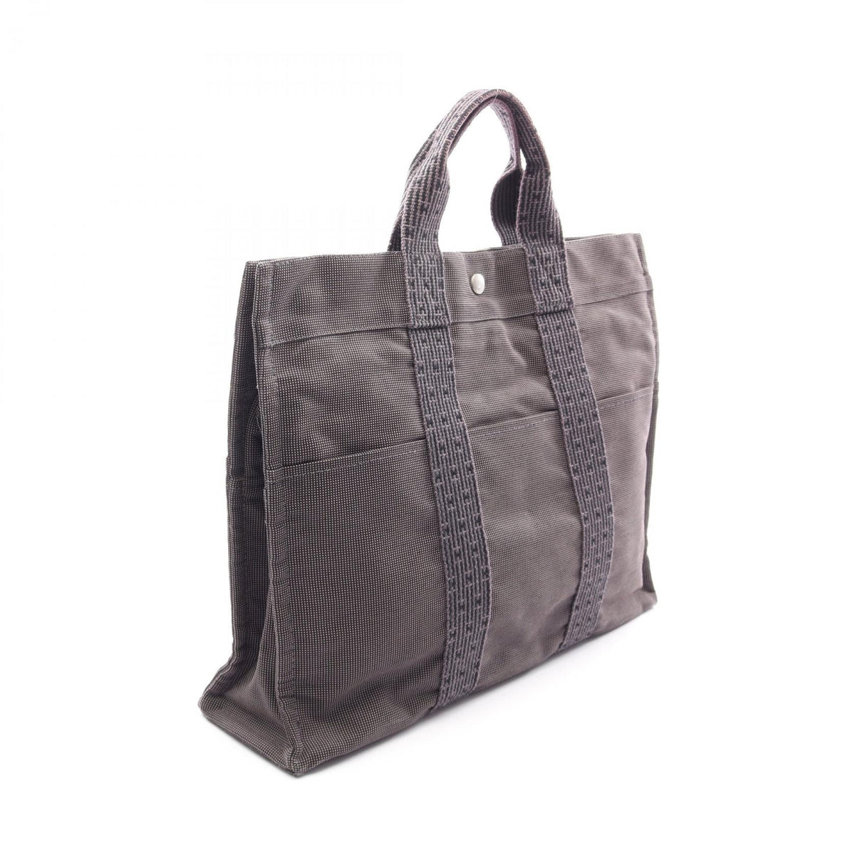 HERMES HerlineMM Tote Bag Gray canvas Nylon canvas 2104102510431