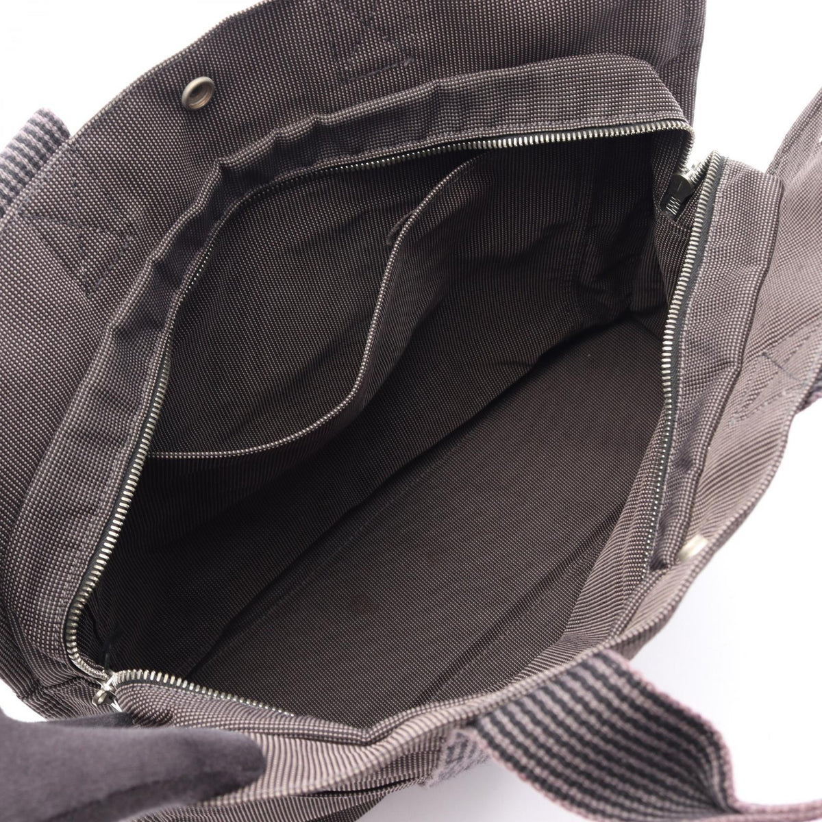 HERMES HerlineMM Tote Bag Gray canvas Nylon canvas 2104102510431