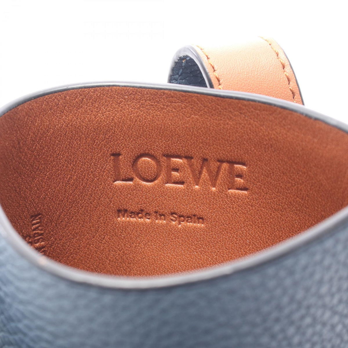 LOEWE gate pocket Shoulder Bag Blue/Brown leather 2104102510646