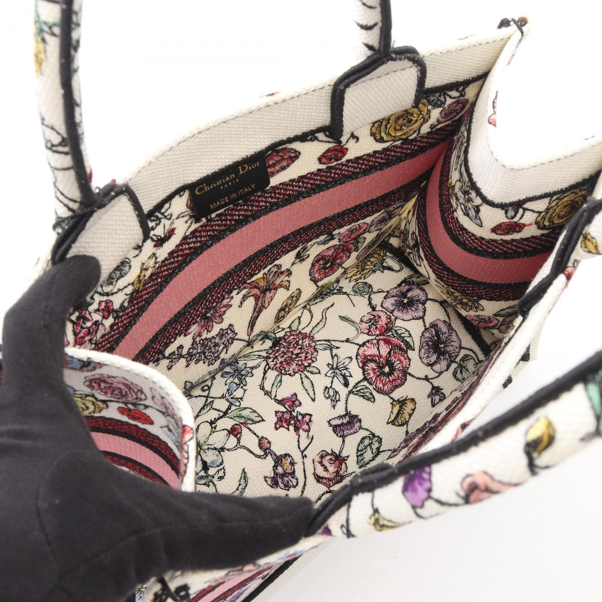Christian Dior BOOK TOTE Small Florilegio Tote Bag White/Multicolor canvas M1265ZEMF 2120900133979