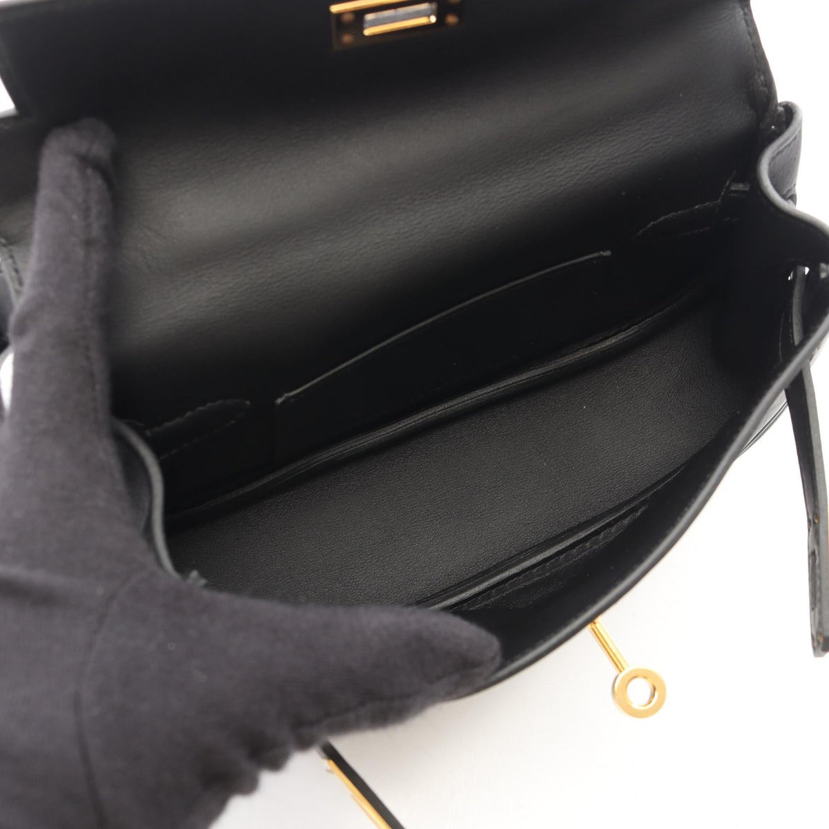 HERMES Kelly Move Shoulder Bag Black Vaux Swift leather leather Vaux Swift leather 2104102532129