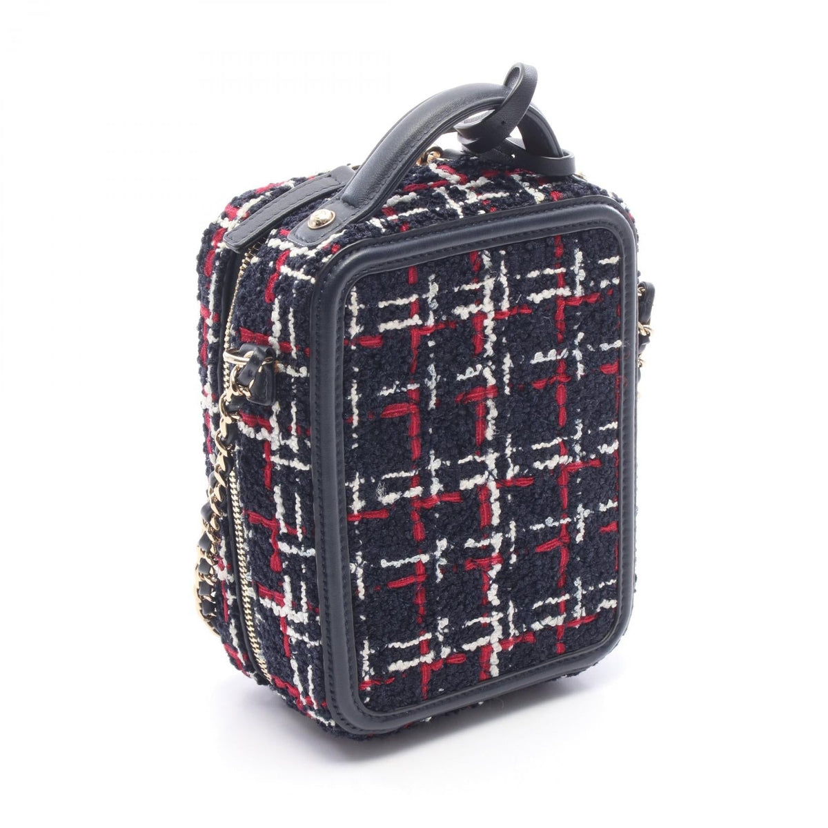 CHANEL Navy/Red/White CC filigree Fabric�leather AS0988 2106800640793