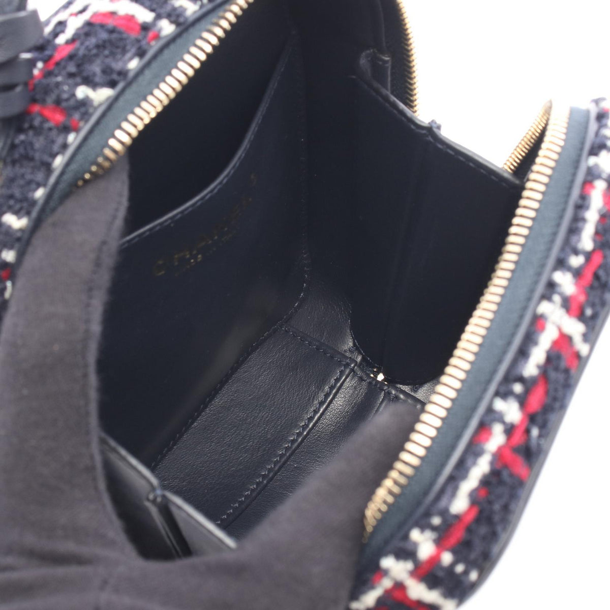 CHANEL Navy/Red/White CC filigree Fabric�leather AS0988 2106800640793