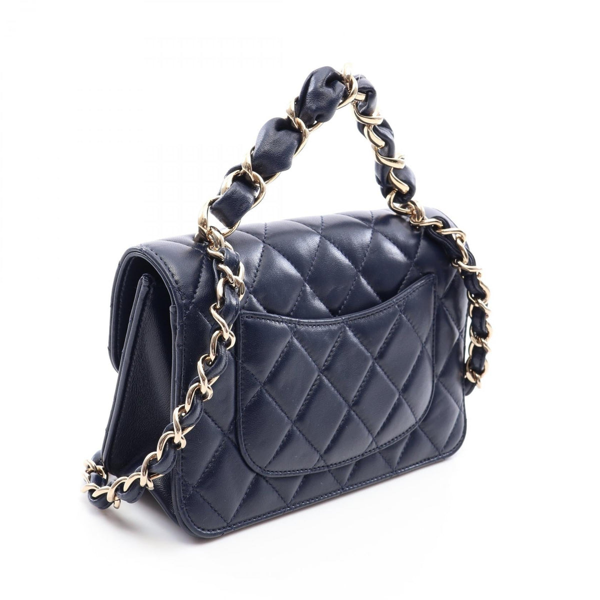 CHANEL Navy Matelasse 2WAY Lambskin (sheep leather) 2106800640755