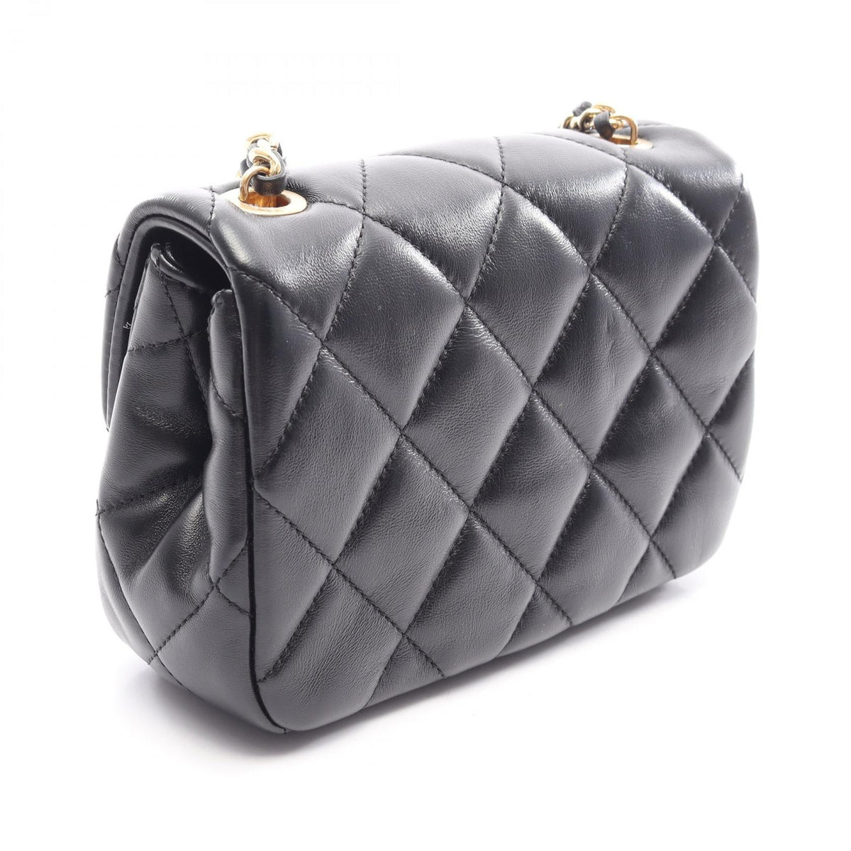 CHANEL Black Matelasse small flap Lambskin (sheep leather) AS2473 2106800640816