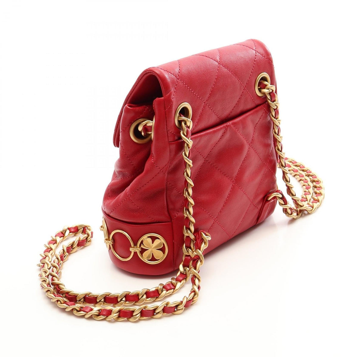 CHANEL Red Matelasse Small Chain Lambskin (sheep leather) AS4275 2106800640830