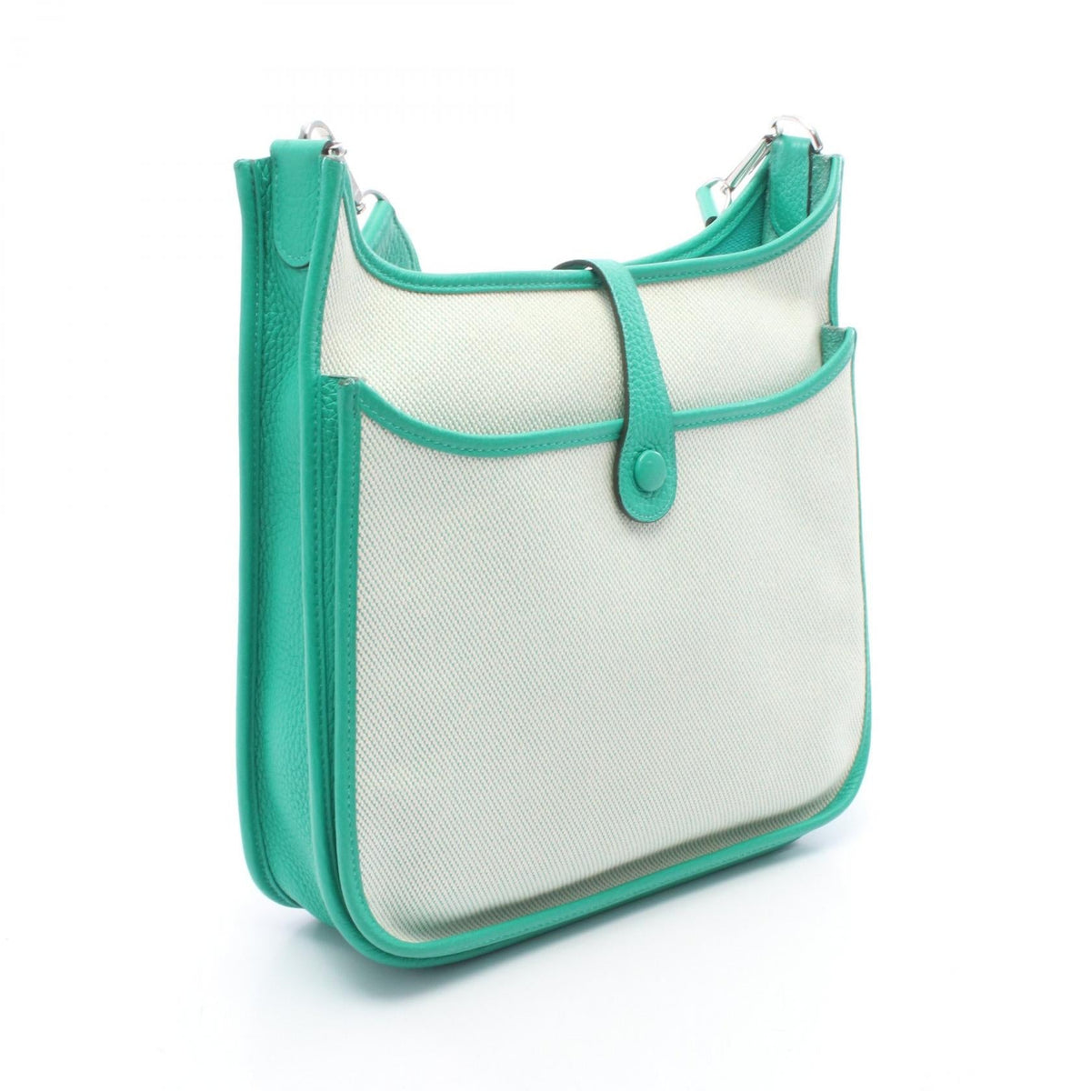 HERMES Evelyne 3 Troyes PM Shoulder BagMenthe Menthe Beige/Green/Ecru Toile H canvas leather Toile H / Taurillon Clemence 2101220097233