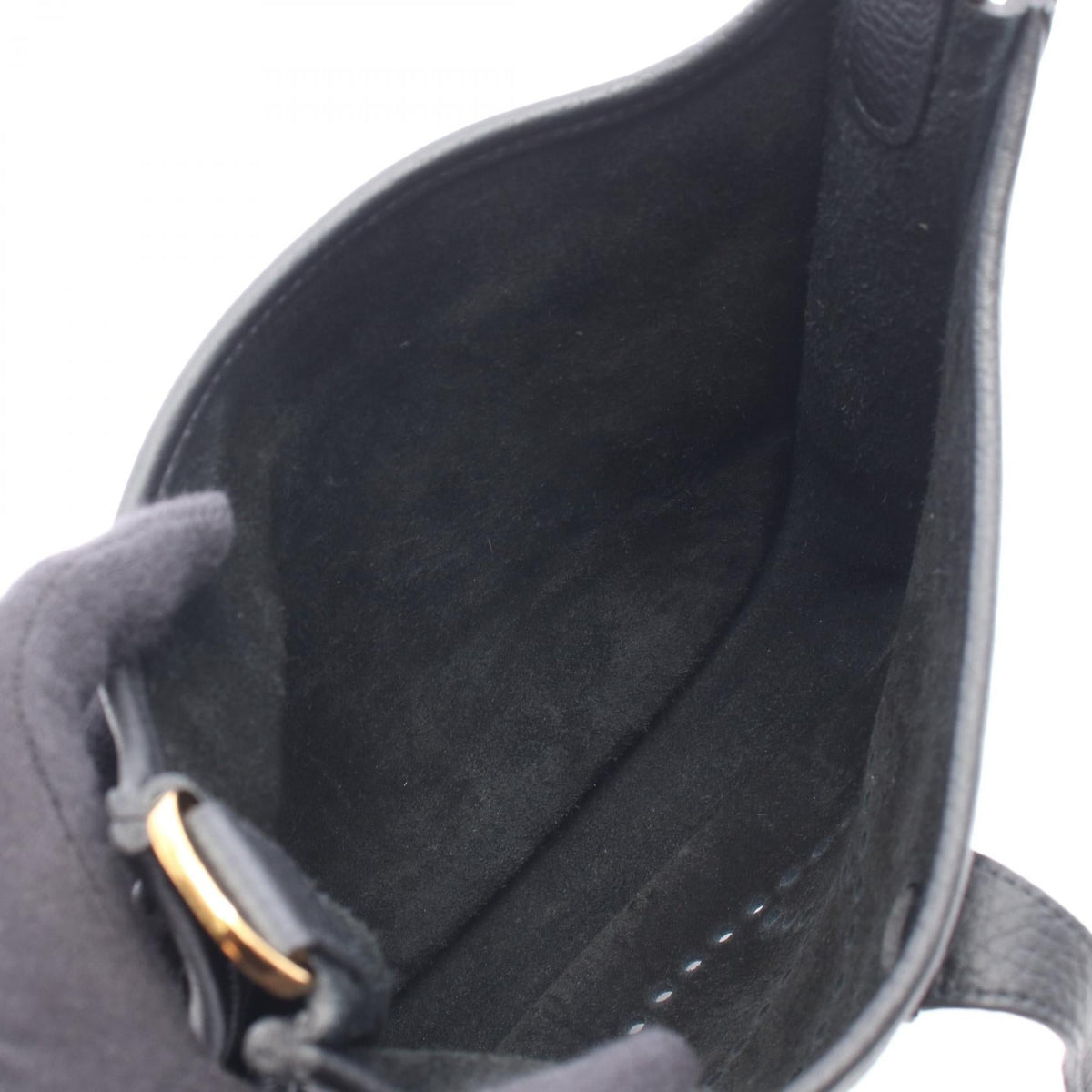 HERMES Evelyne23 Shoulder Bag Black Taurillon Clemence leather Taurillon Clemence 2104102532433