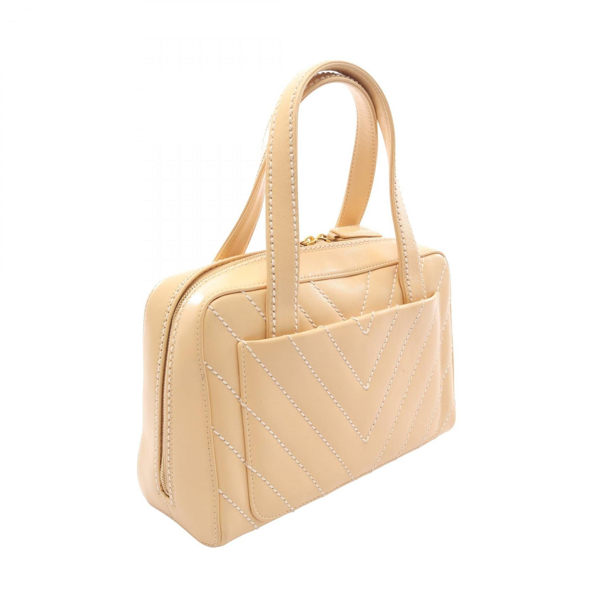 CHANEL Beige Wild Stitch Chevron V Stitch leather 2101220098919