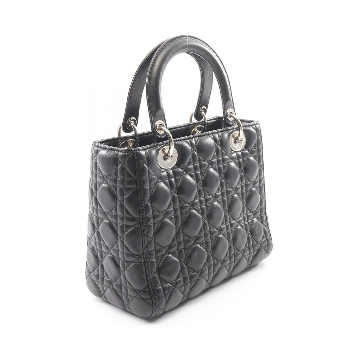 Dior LADY DIOR Christian Dior Cannage 2WAY Handbag Black leather 2101220099114