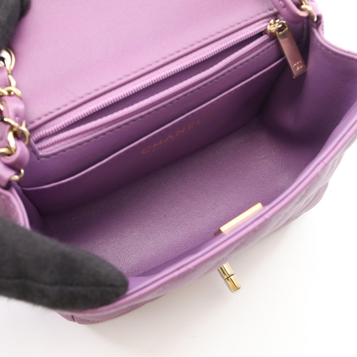 CHANEL Purple Mini Matelasse Lambskin (sheep leather) 2101220099787