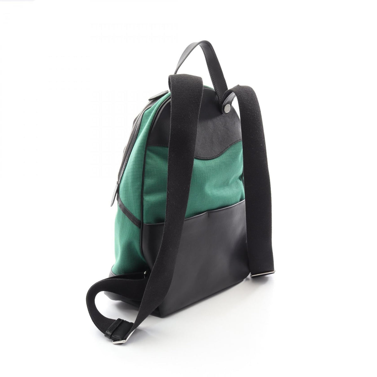 HERMES Sac a Dos slicked-back hair Rucksack Backpack Green/Black Twalbivac Other Toile Bivaque / Veau Swift leather 2101220101596